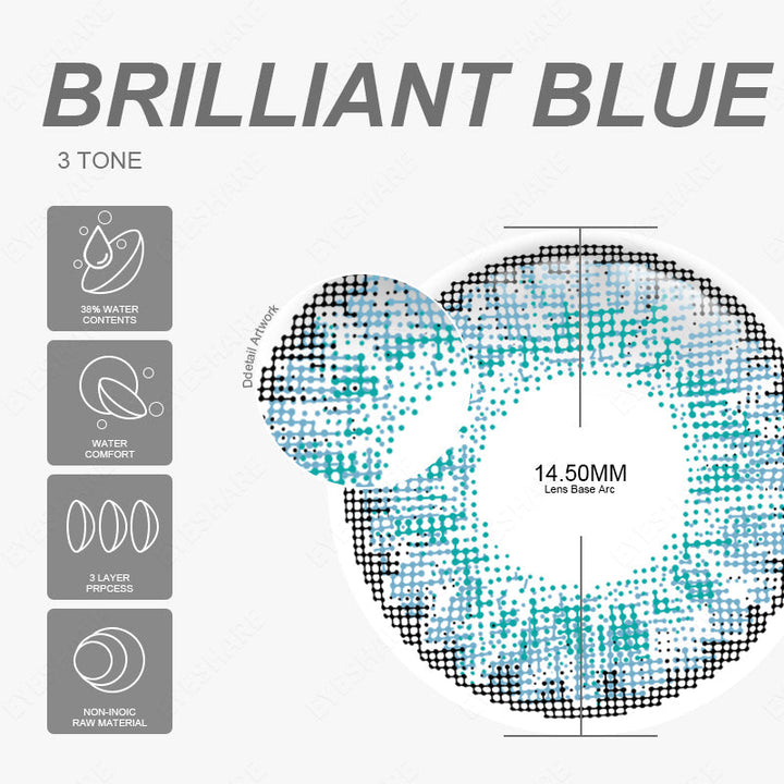 Rynx 3TONE Brilliant Blue 14.5 mm 1 Pair | 1 Year