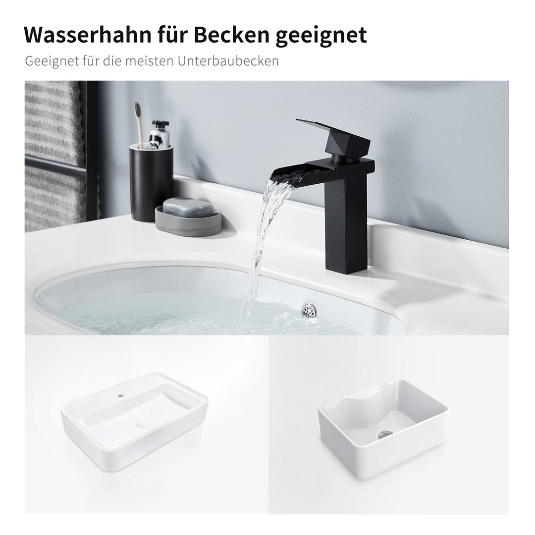 Lisslune | Black Waterfall Faucet Bath