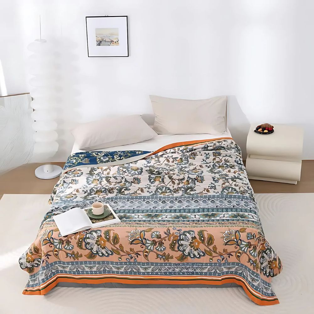 Lisslune | Meadow Bliss Boho Floral Blanket