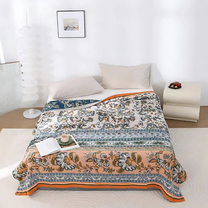 Lisslune | Meadow Bliss Boho Floral Blanket