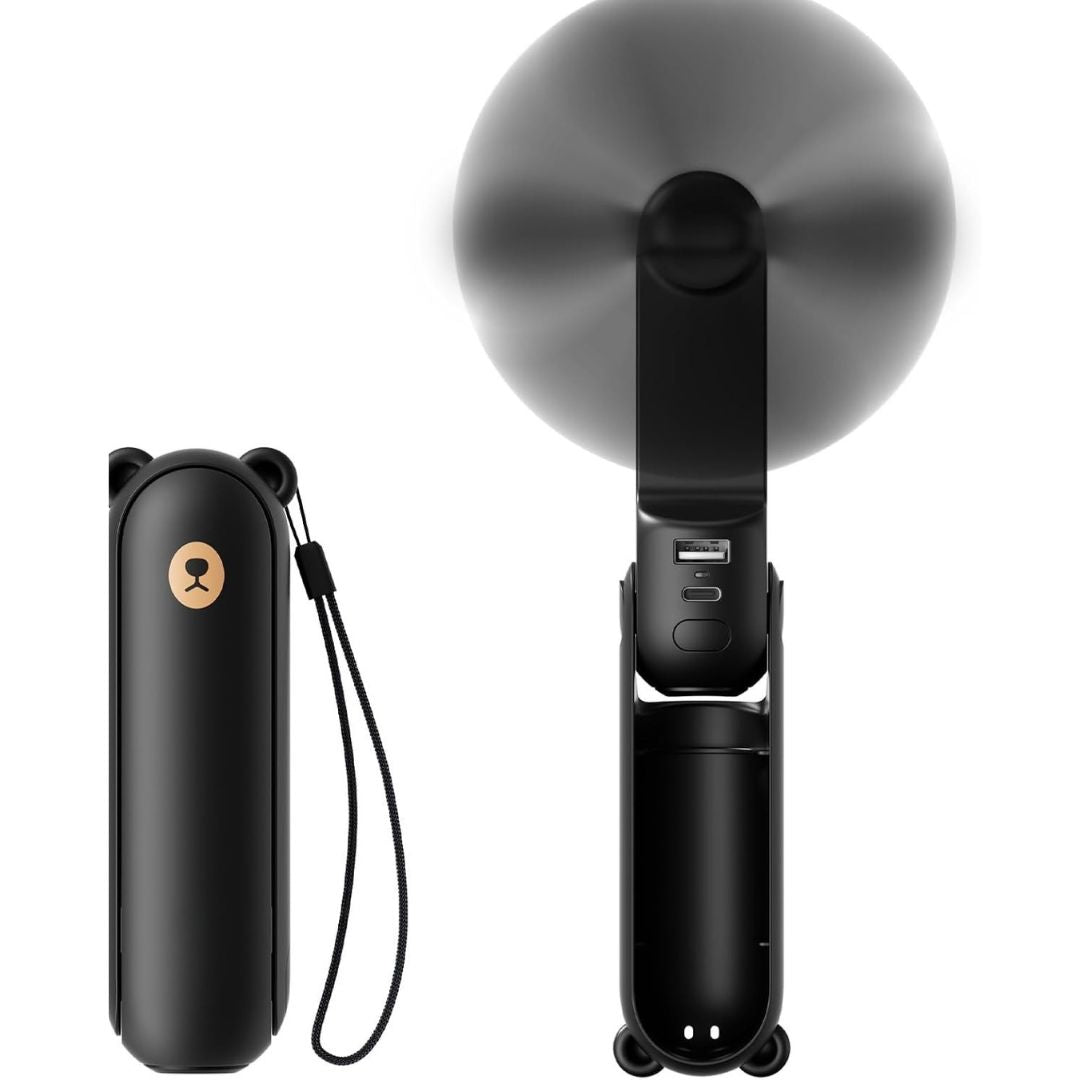 Lisslune | 3 In 1 Handheld Mini Fan | USB Rechargeable, Foldable Design & Ideal for Travel, Camping, and Outdoor Activities