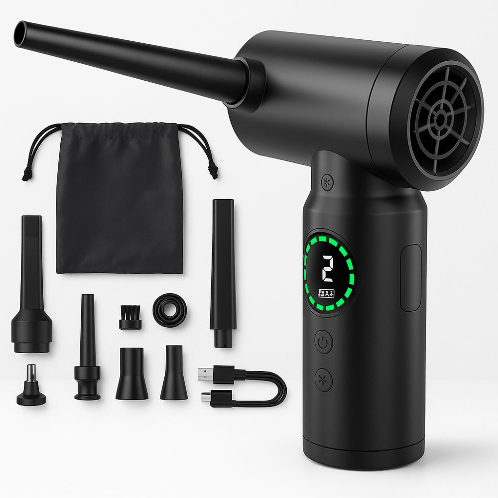 Lisslune | 2-in-1 Portable Vacuum Cleaner & Blower | 7500mAh Battery, LED Light & Versatile for Home, Car & Office Cleaning
