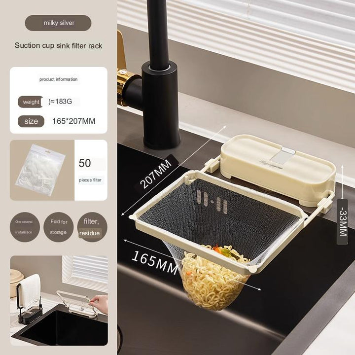 Lisslune | Suction Cup Kitchen Sink Filter Rack