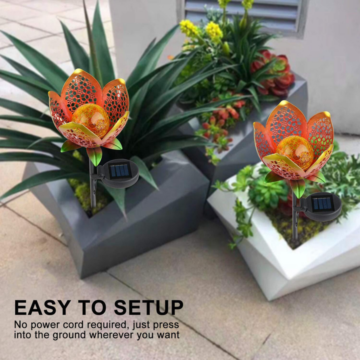Lisslune | Solar Garden Light Lotus Flower – Decorative LED Outdoor Lighting for Garden and Yard