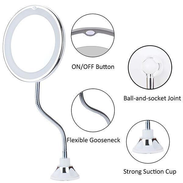 Lisslune | 10x magnification LED illuminated makeup mirror