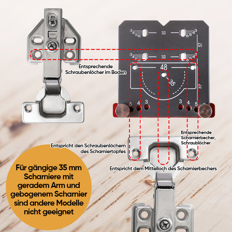 Lisslune | 35mm Hinge Hinge Template Drill Locator