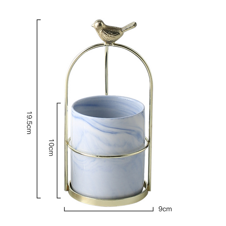 Lisslune | Flower plant pots with bird design for stylish decoration