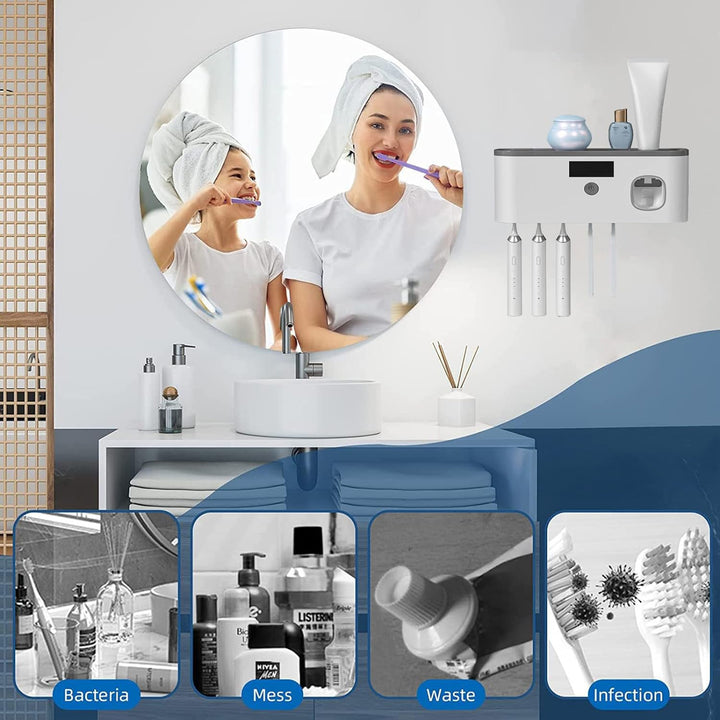Lisslune | Smart Toothbrush Holder for Bathroom with UV Sterilizer