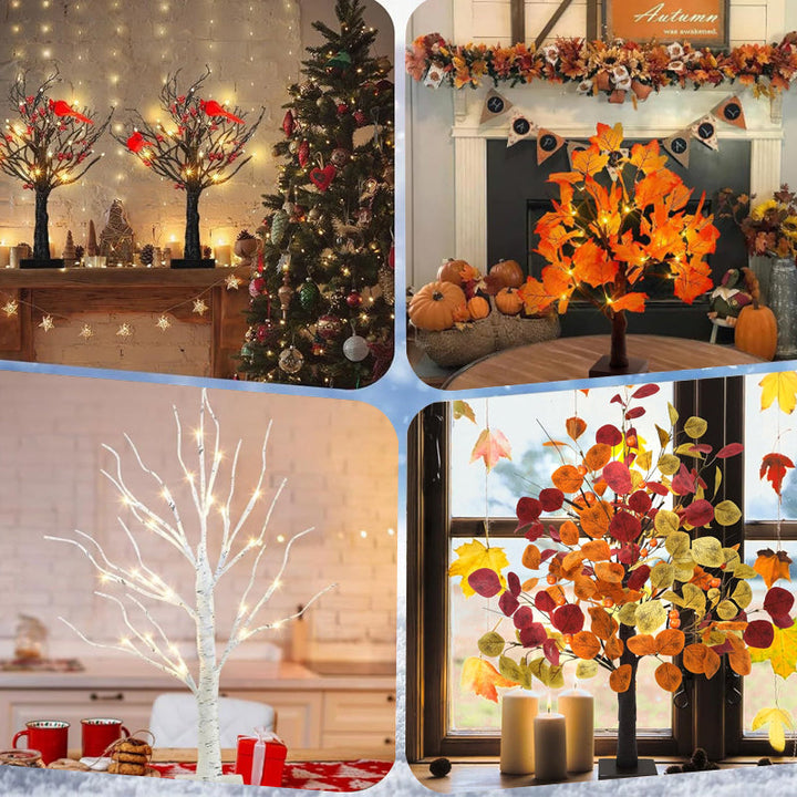 Lisslune | Atmospheric Light Tree with Red Birds – Flexible LED Decoration Tree