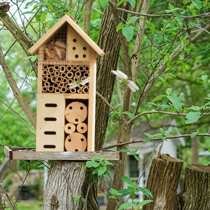 Lisslune | Insect house made of wood – Bee and insect friendly habitat for garden and terrace