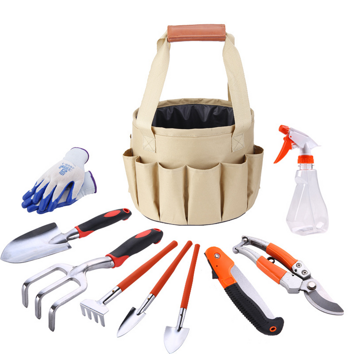 Lisslune | Garden Tool Set with Carrying Bag – 10-piece Set for Garden Care