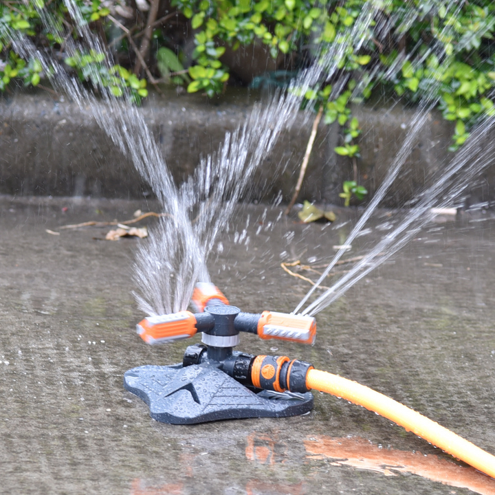 Lisslune | Rotatable Garden Sprinkler with 3 Nozzles – Efficient Watering Sprinkler for Lawns and Gardens