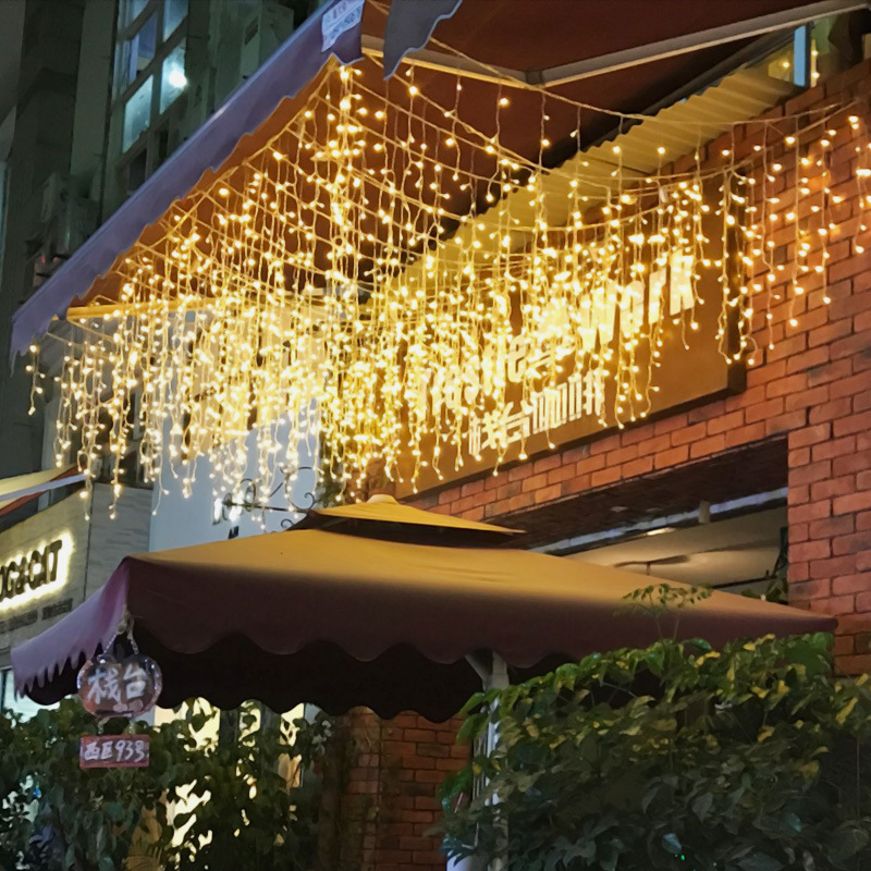 Lisslune | LED Starry Sky Icicle Light String – Decorative Light Curtains for Christmas and Garden