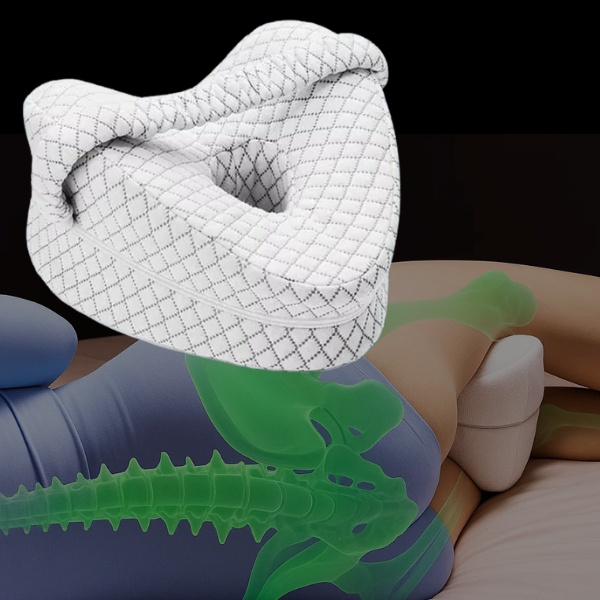 Lisslune | Orthopedic Knee Pillow for Side Sleepers | Memory Foam, Hypoallergenic & Ideal for Sciatica, Back Pain Relief