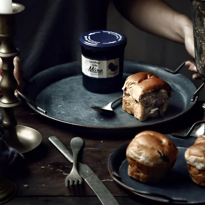Lisslune | Retro Round Metal Dinner Serving Trays