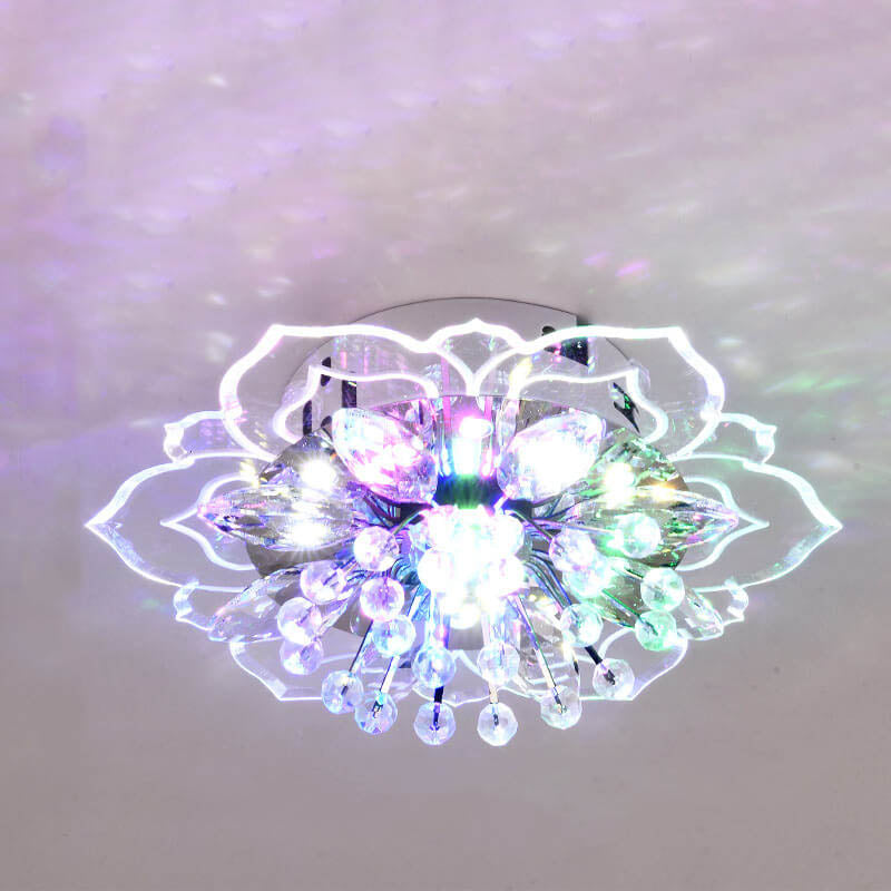 Lisslune | GlowPetal LED Crystal Ceiling Light | Flower Shaped | Modern Design | Energy Saving | Decorative Lighting