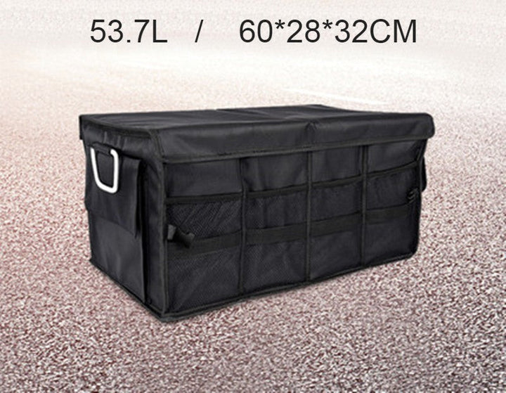 Lisslune | Multifunctional Foldable Car Trunk Storage Box, with 50L Large Capacity, Detachable Partition and Scratch-resistant and Easy-to-clean Design