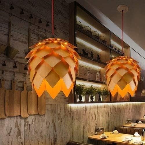 Lisslune | Handcrafted Wooden Pine Cone Pendant Light