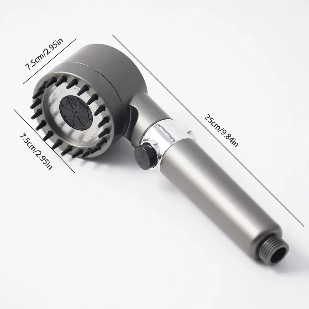 Lisslune | AquaBoost Adjustable High-Pressure Shower Head with Water Filter and 3 Spray Settings