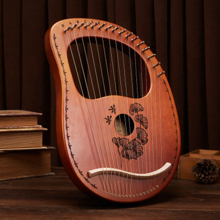 Lisslune | Classy 16-String Lyre Harp with Metal Strings, Tuning Wrench, Spared Strings, Manual and Bag, for Beginners and Professionals