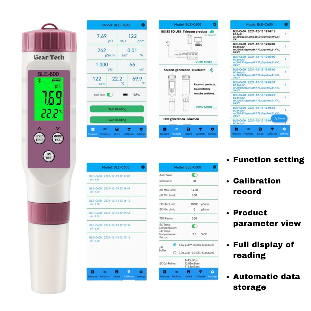 Lisslune | Digital Pool Tester – Measuring device for pH and chlorine for easy pH measurement in pool water