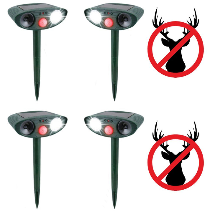 Lisslune | Solar Powered Ultrasonic Deer Repeller, Pack Of 4