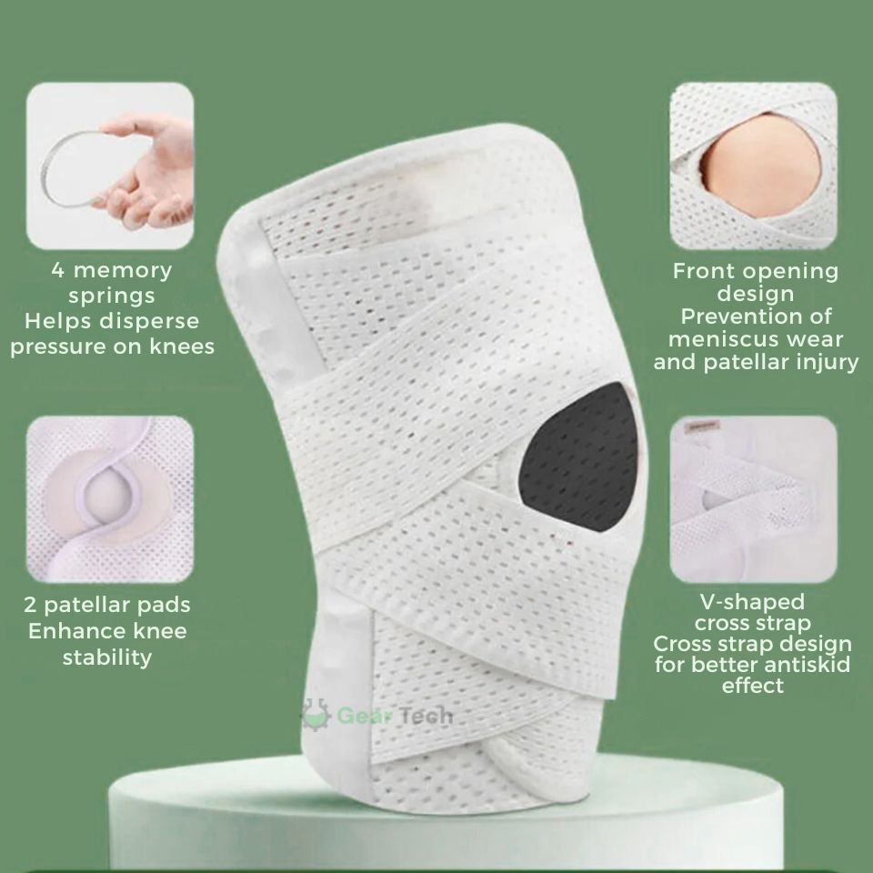 Lisslune | Knee Pads for Pain Relief | Support Compression Springs & Adjustable Tension Strap for Stability and Joint Protection