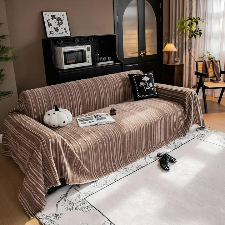 Lisslune | Regal Stripes Chenille Sofa Cover