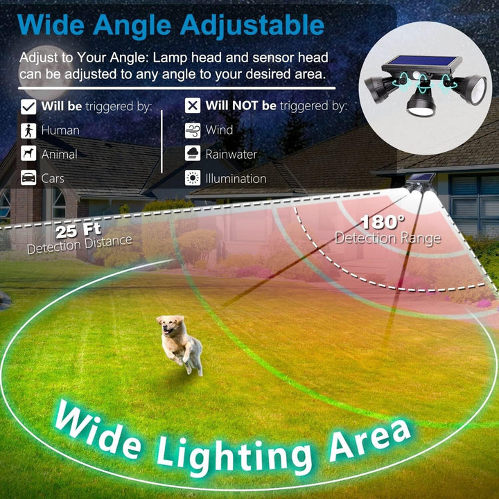 Lisslune | Solar Outdoor Security Floodlight with Motion Sensor