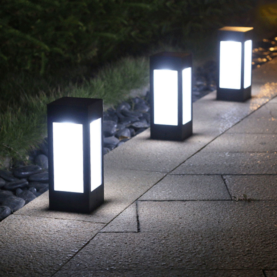 Lisslune | Solar LED garden lantern in square design – decorative outdoor lighting for paths and terrace