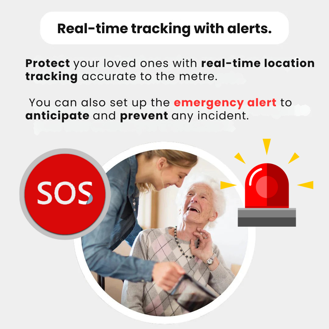 Lisslune | GPS Tracker for Seniors | Real-Time Tracking, Waterproof & No Subscription Fees for Peace of Mind