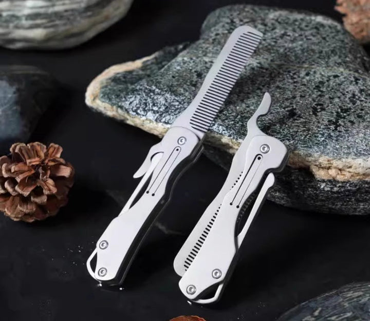 Lisslune | Pure Titanium Folding Comb - Anti-Static Travel Massage Comb