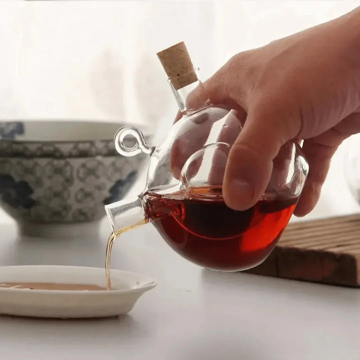 Lisslune | Oil & Vinegar Dispenser – Double Glass Bottle for Stylish Serving & Storing