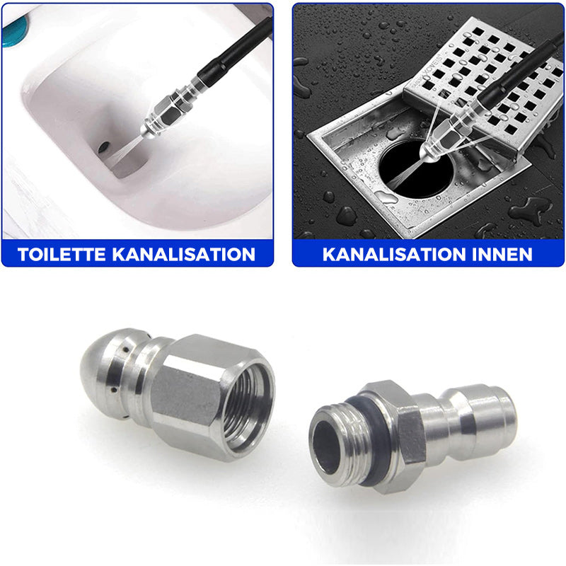 Lisslune | High-pressure nozzle made of stainless steel for unclogging drain pipes