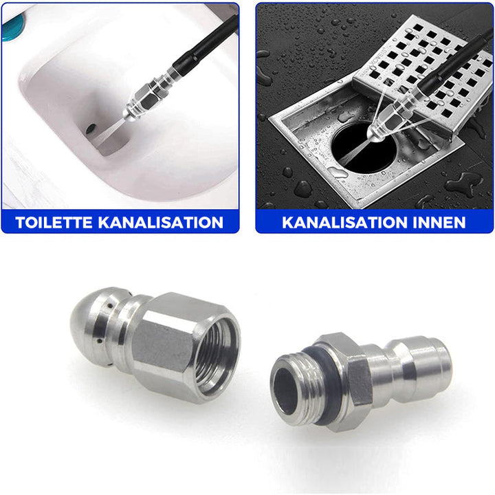 Lisslune | High-pressure nozzle made of stainless steel for unclogging drain pipes