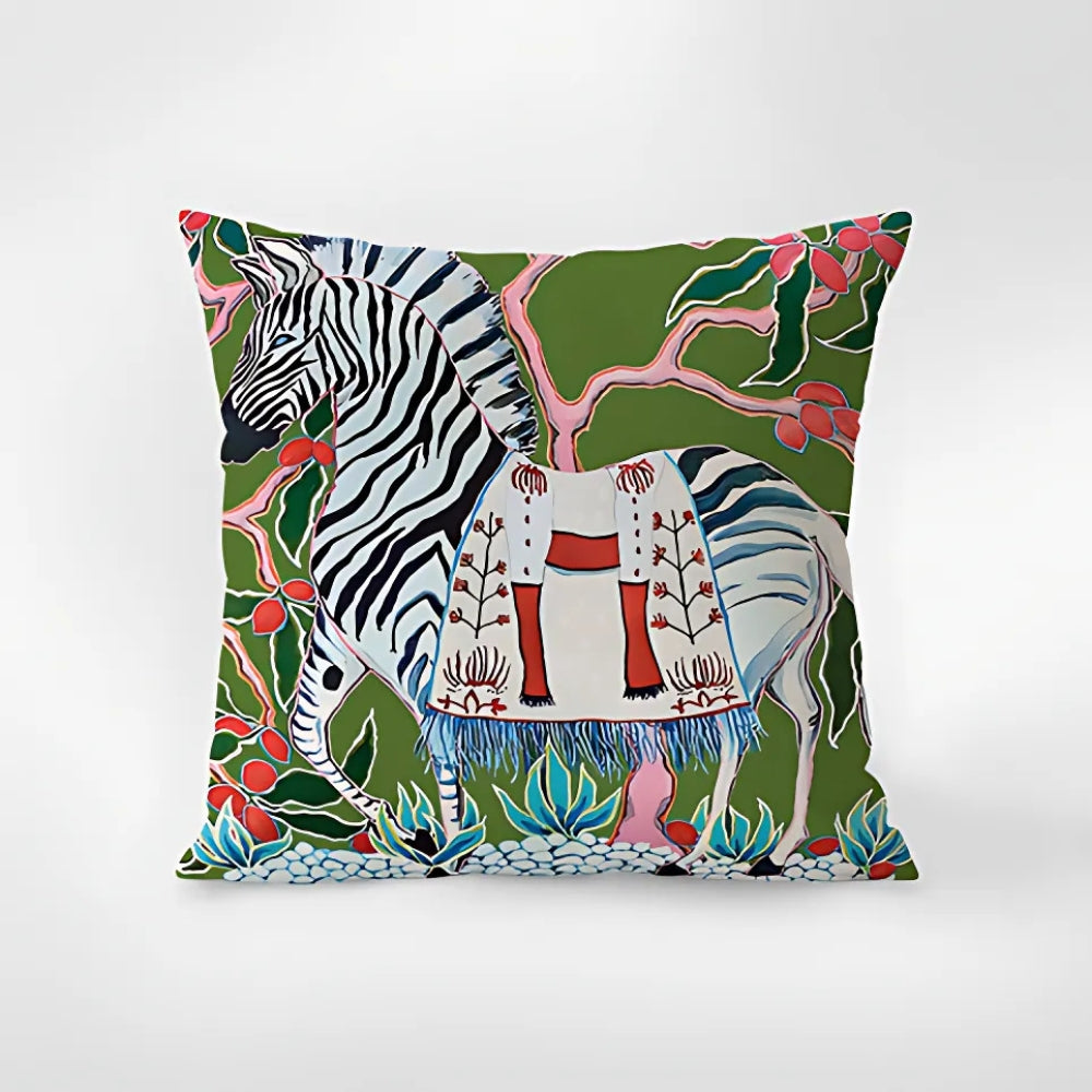 Lisslune | Zebra Tapestry Tassel Cushion Cover