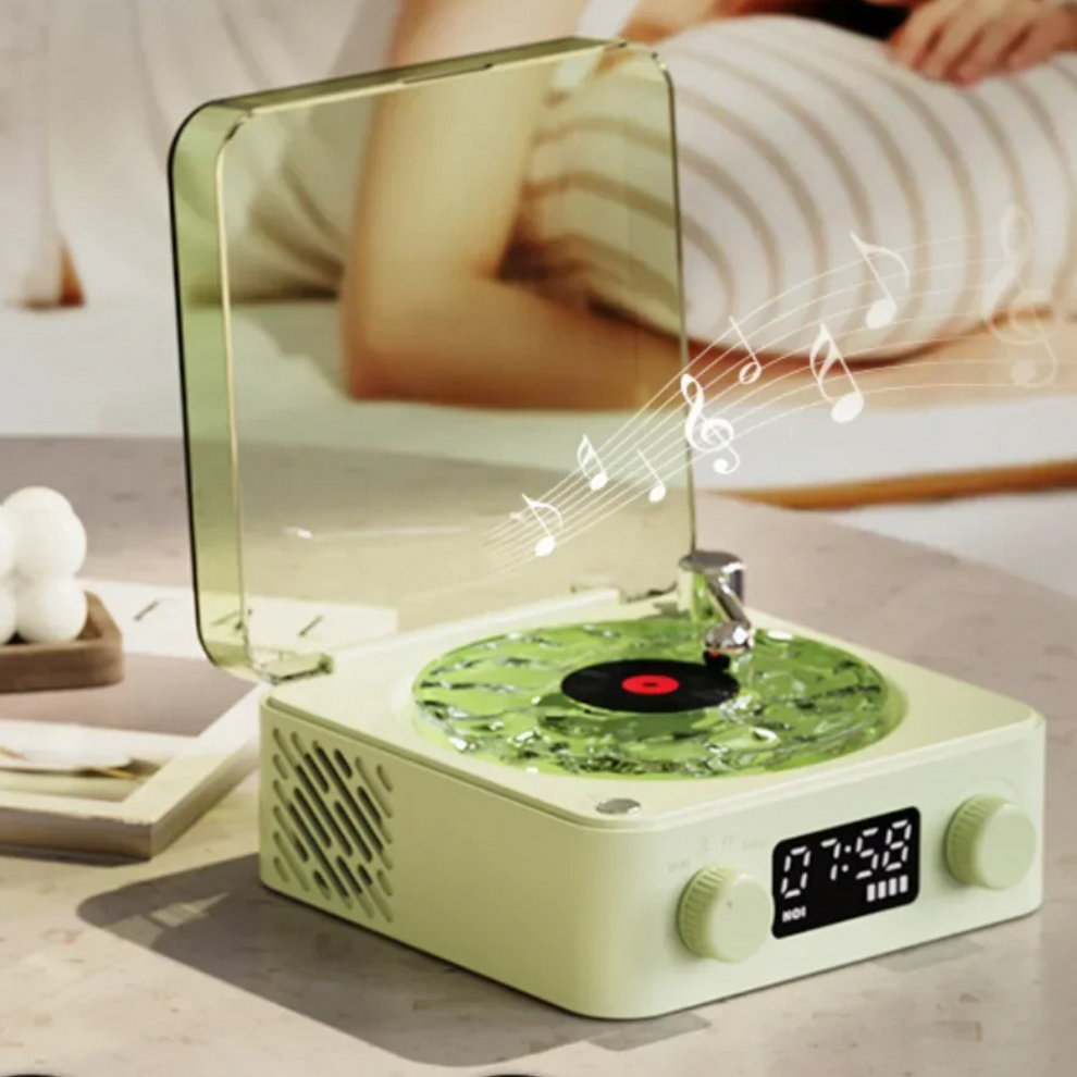 Lisslune | VintageVibe Soundbox - Retro Vinyl Speaker with Rotating Turntable