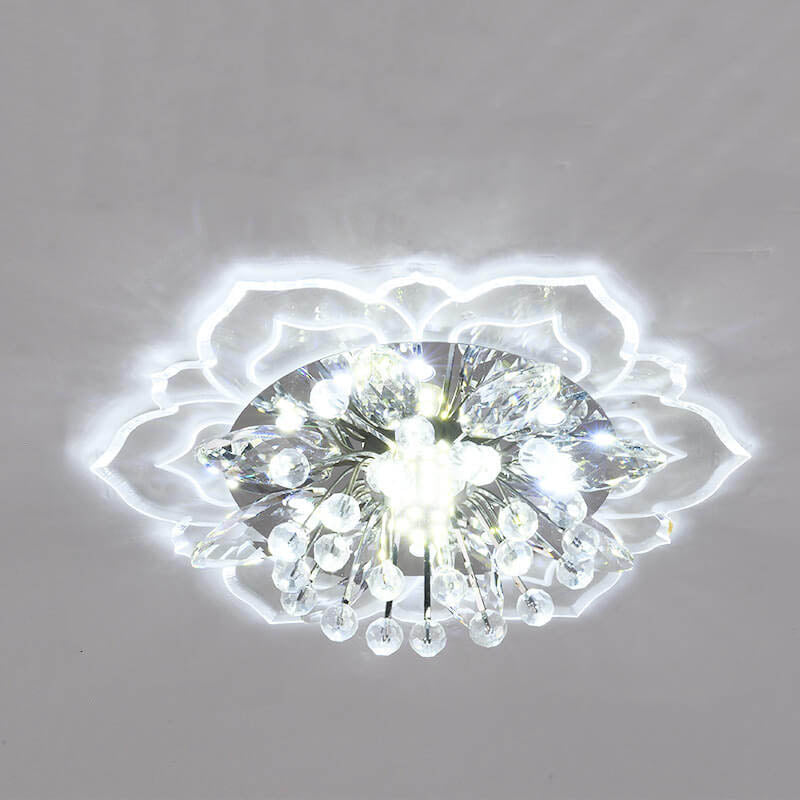 Lisslune | GlowPetal LED Crystal Ceiling Light | Flower Shaped | Modern Design | Energy Saving | Decorative Lighting