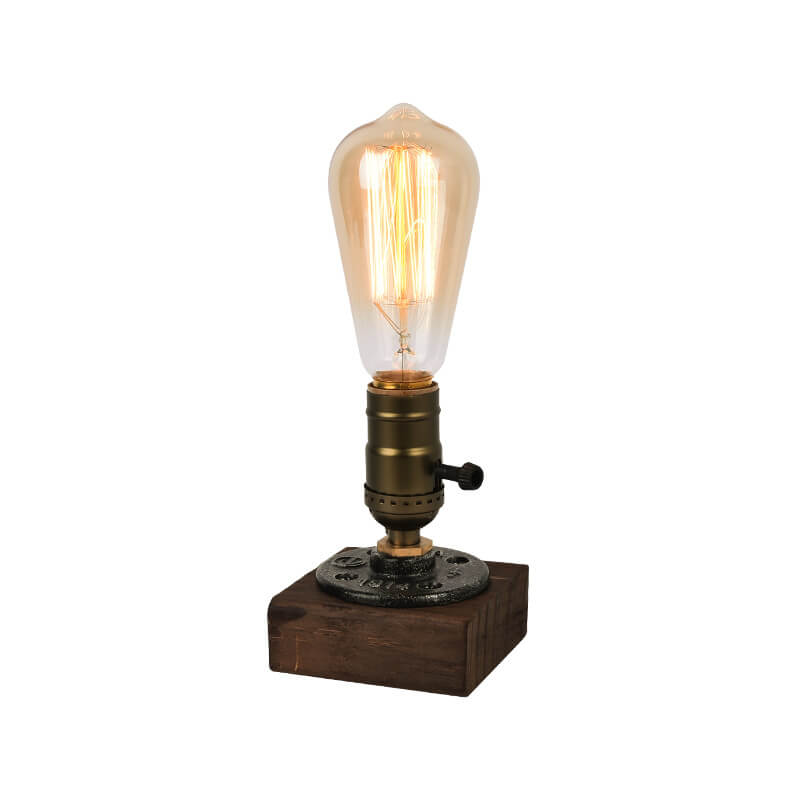 Lisslune | Vintage Industrial Iron Light Bulb 1-Light Table Lamp
