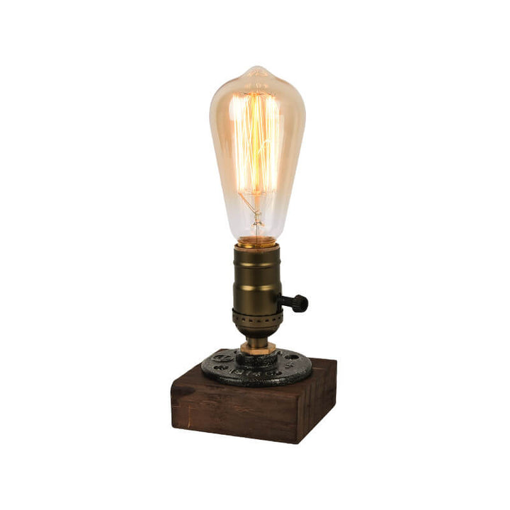 Lisslune | Vintage Industrial Iron Light Bulb 1-Light Table Lamp