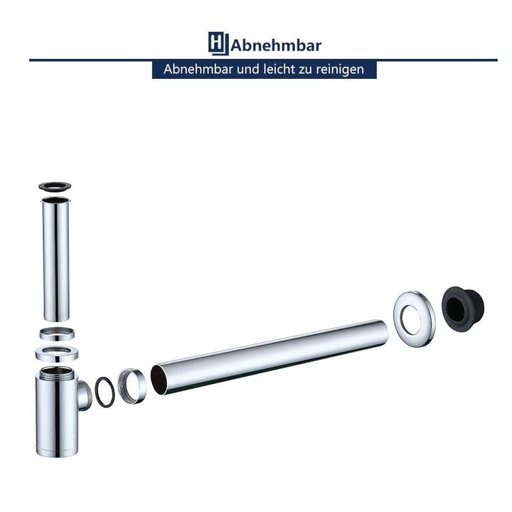 Lisslune | Pipe siphon 1-1/4 stainless steel siphon height adjustable drain pipe with odor trap siphon for sink
