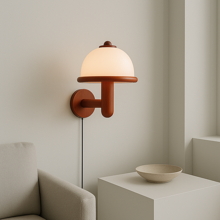 Lisslune | NordShroom | Wooden Wall Lamp in Scandinavian Mushroom Style