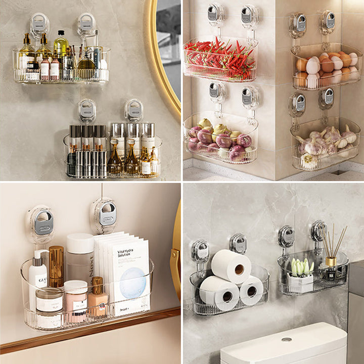 Lisslune | No-Drill Bathroom Suction Cup Storage Box