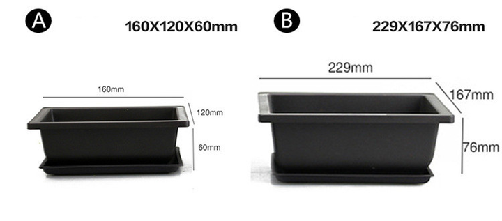 Lisslune | Rectangular Flower Planter with Saucer for Balcony