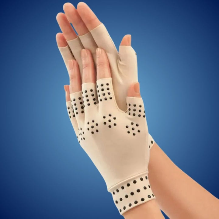 Lisslune | Fingerless Gloves for Arthritis & Pain Relief - Magnetic Compression for Improved Circulation and Reduced Swelling