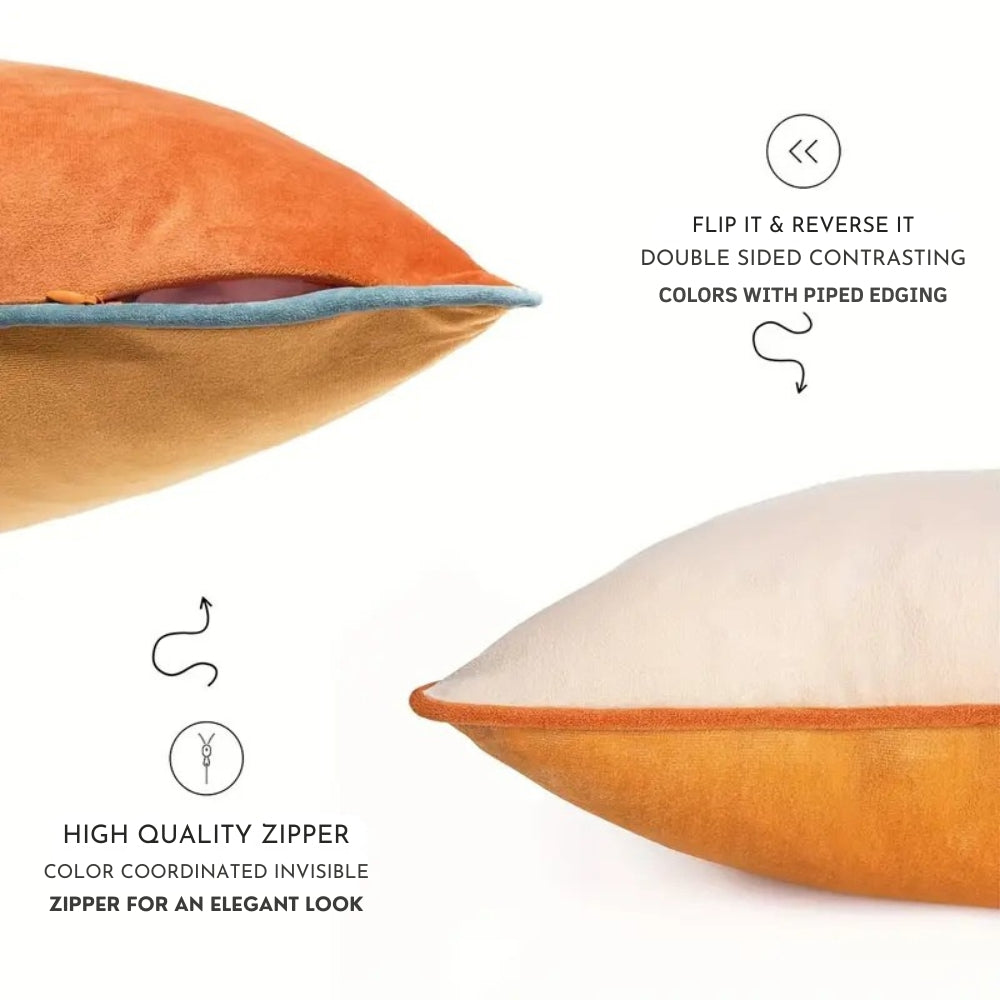 Lisslune | Ember Soft Two-Tone Cushion Covers