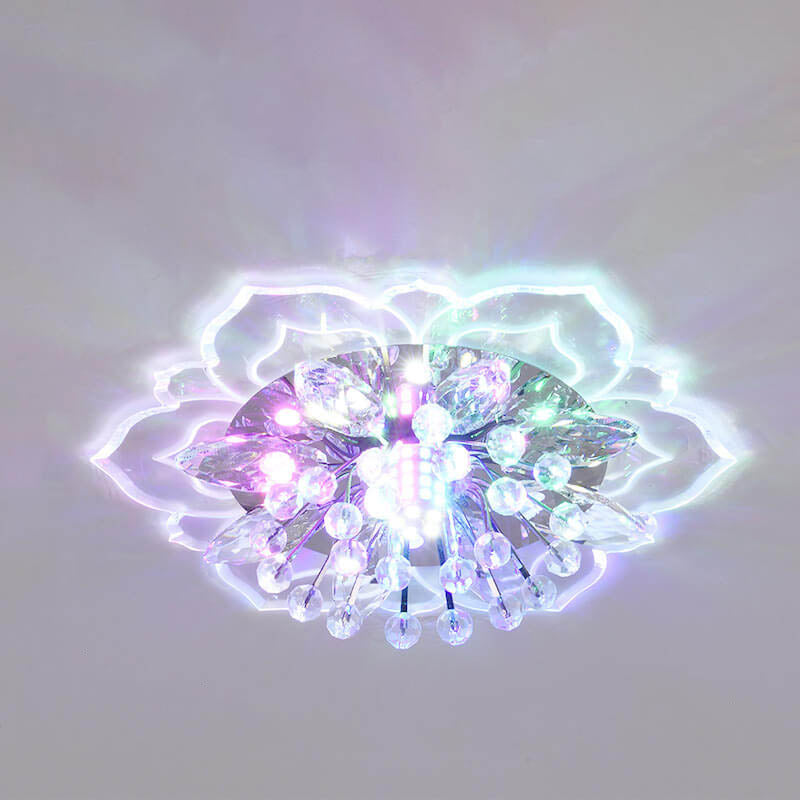 Lisslune | GlowPetal LED Crystal Ceiling Light | Flower Shaped | Modern Design | Energy Saving | Decorative Lighting