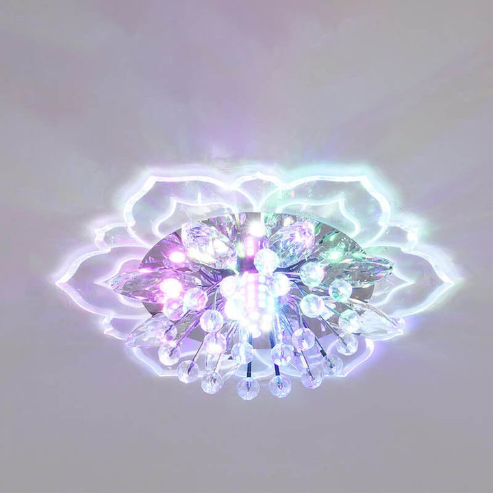 Lisslune | GlowPetal LED Crystal Ceiling Light | Flower Shaped | Modern Design | Energy Saving | Decorative Lighting