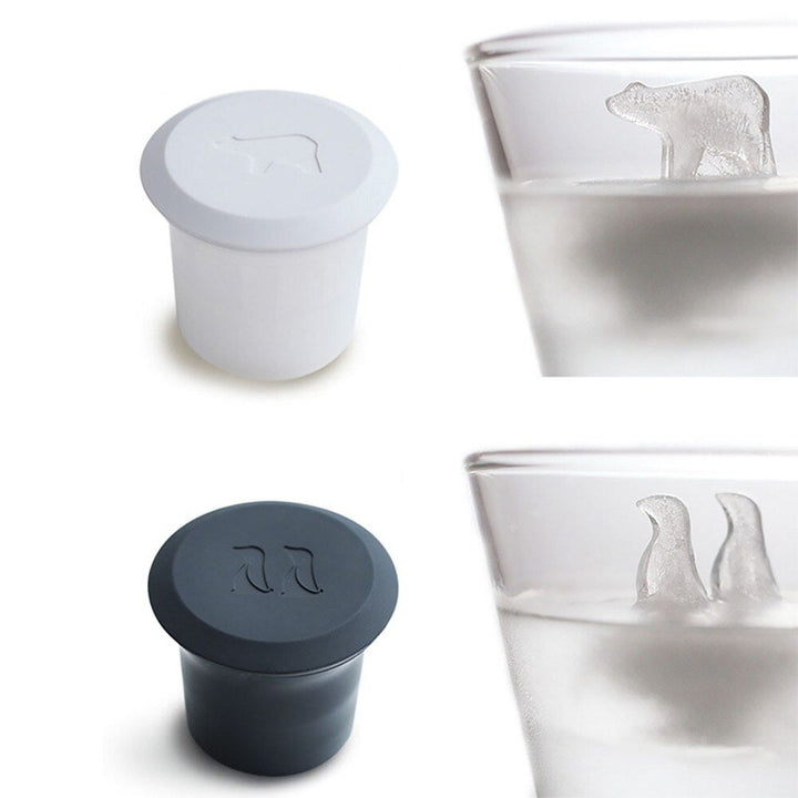 Lisslune | 2pcs Polar Bear and Penguin Silicone Ice Cube Mold Maker