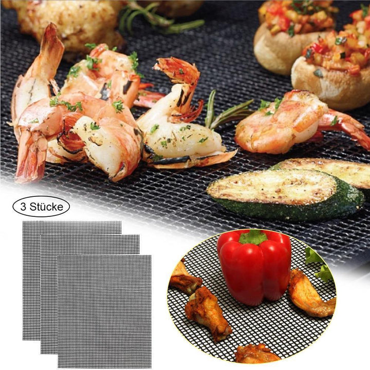 Lisslune | Teflon mesh grill mat non-stick reusable, rectangular 33x40 cm, 1/3 pc